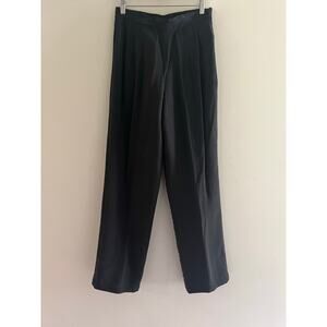 GALA 100% Silk Pants High Rise Wide Leg Evening Wear Black Side Zip Size Small